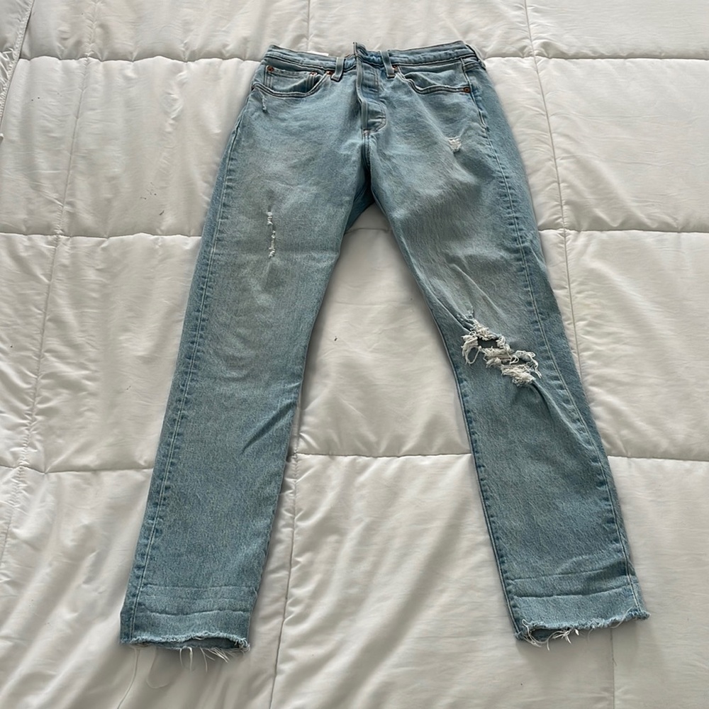 Levi’s original 501 skinny jeans light wash
